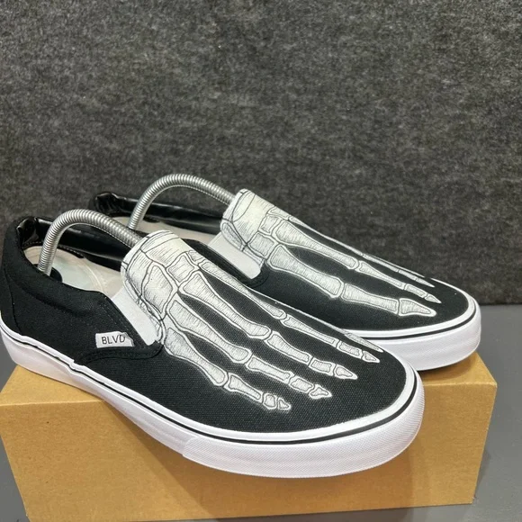 Skeleton Boney Feet Custom BLVD Original Slip Ons Size 10 Mens - Picture 11 of 14